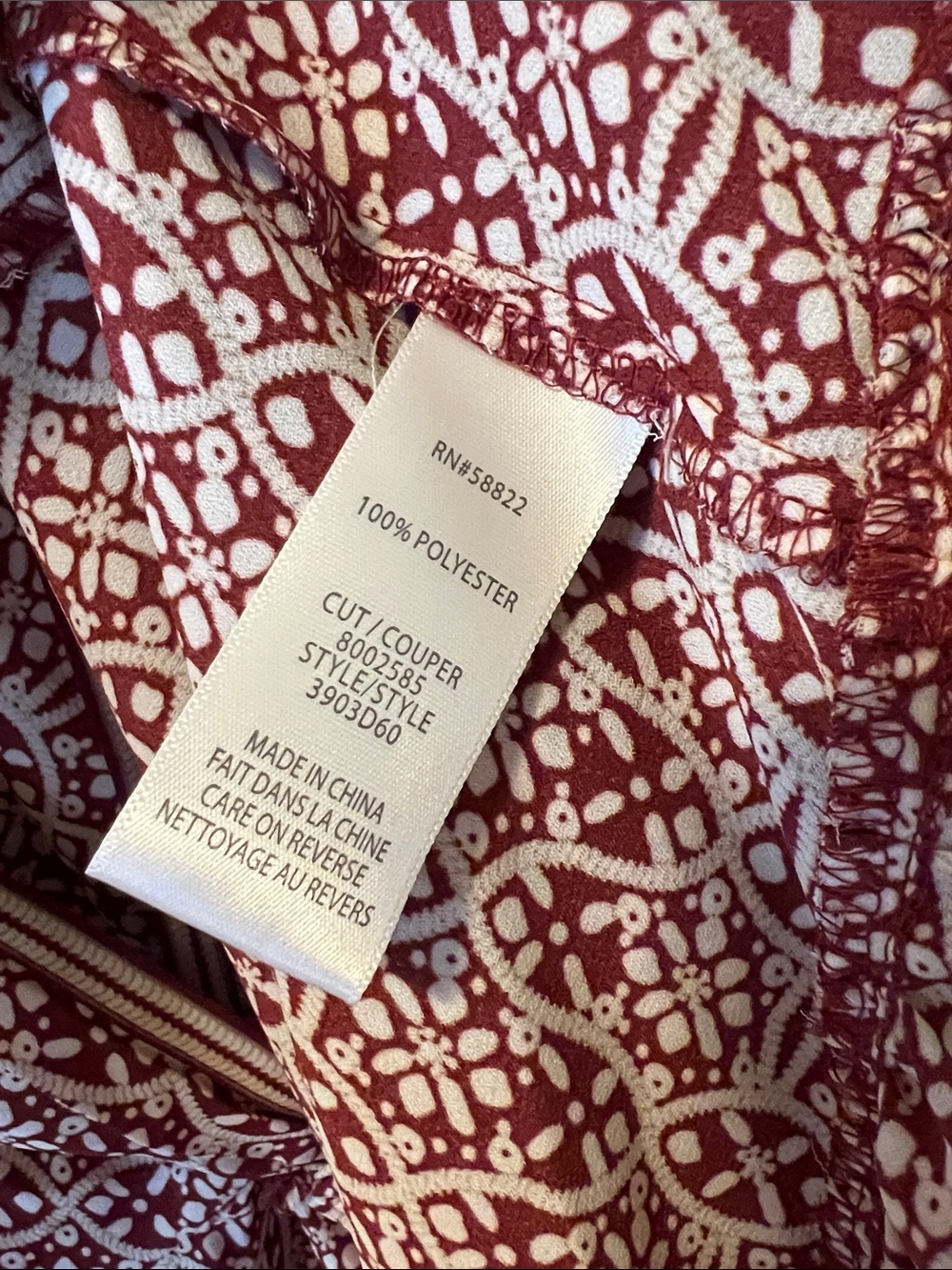Max Studio Burgundy Geometric V-Neck Maxi Dress - Picture 9 of 9